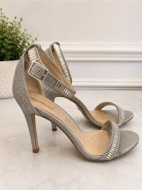 Aldo Silver Rhinestone Open-Toe High Heel Sandals